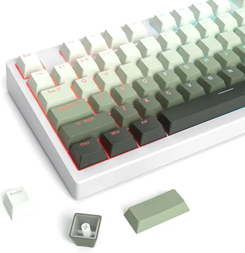 Vista 17 de Owpkeenthy Teclas de carbono retro perfil SA de 150 teclas personalizadas de ABS Doubleshot Juego de teclas con barra espaciadora dividida