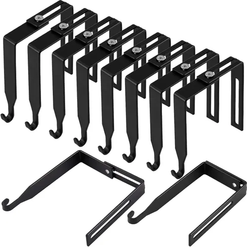 Vista 11 de Amylove 4 ganchos ajustables para cubículos, ganchos universales de metal para cubículos, para colgar puertas, ajustables para adaptarse a paneles
