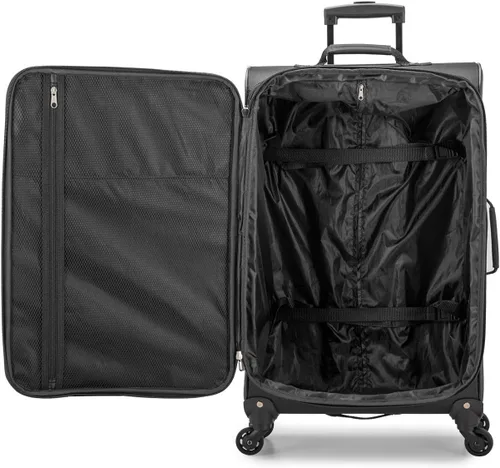 Vista 3 de U.S. Traveler Aviron Bay - Equipaje extensible con ruedas giratorias, Negro), US08125K2