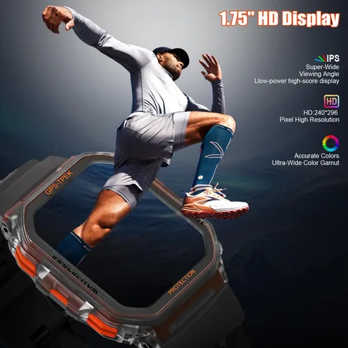 Vista 7 de Relojes inteligentes militares con GPS integrado, más de 100 modos deportivos para hombres, reloj inteligente para teléfonos Android y iPhone