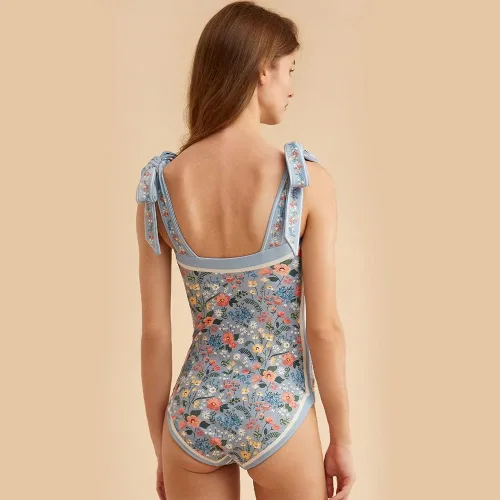 Vista 4 de CuteMe Traje de baño de una pieza para mujer, con control de abdomen, reversible, con estampado floral