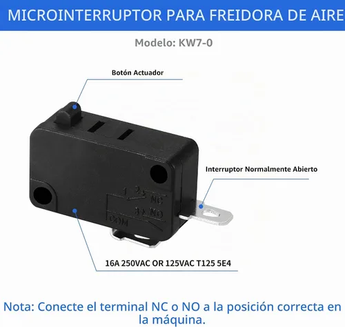 Vista 3 de Paquete de 2 microinterruptores de repuesto para freidora de aire