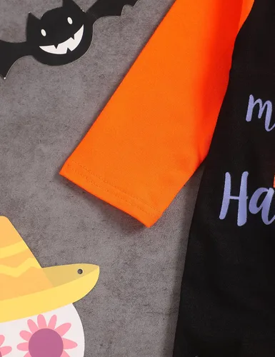 Vista 5 de TUEMOS Body de Halloween para bebé niña con diadema, primer conjunto de ropa de Halloween