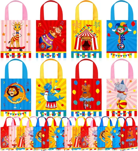 Vista 13 de Photect 24 piezas de bolsas de regalo para fiesta de construcción temática de construcción, bolsa de camión volquete no tejida mini con asas