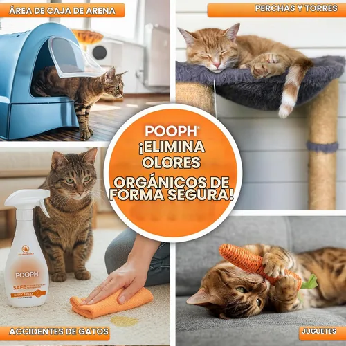Vista 3 de POOPH Spray eliminador de olores para gatos, 32 onzas, paquete de 2