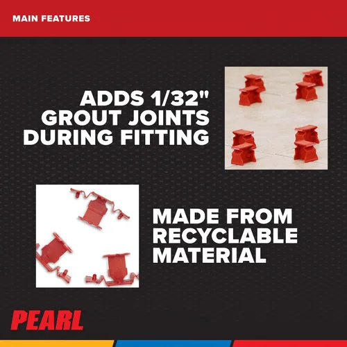 Vista 4 de Tuscan Pearl Seamclip Truspace Red Azulejos de 3/8" a 1/2" Caja de 1000