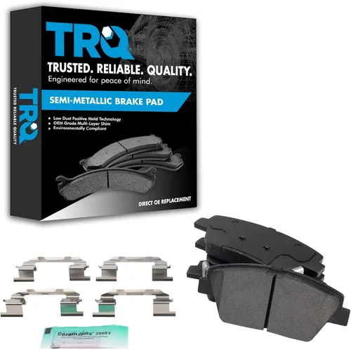 Vista 137 de TRQ Pastillas de freno delanteras semi metálicas compatibles con Ford Expedition 2018-2021 F-150 2018-2020 Lincoln Navigator 2018-2022