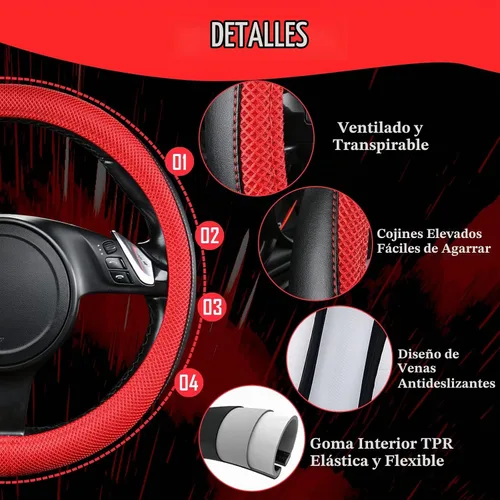 Vista 6 de CAR PASS Fundas de asiento de malla de aire 3D para automóvil, juegos completos con esponja de 5 mm, 4 alfombrillas impermeables para el suelo
