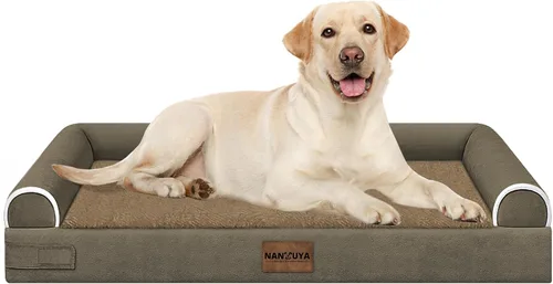 Vista 31 de NANUYA - Cama ortopédica para perros de tamaño mediano/grande, lavable: Camas con almohada para perros de tamaño mediano/grande, sofá de espuma