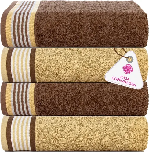 Vista 111 de CASA COPENHAGEN Exotic - Juego de 6 toallas de diseño de 100% algodón egipcio, color azul aguamarina, 550 GSM, 2 toallas de baño, 2 toallas de baño