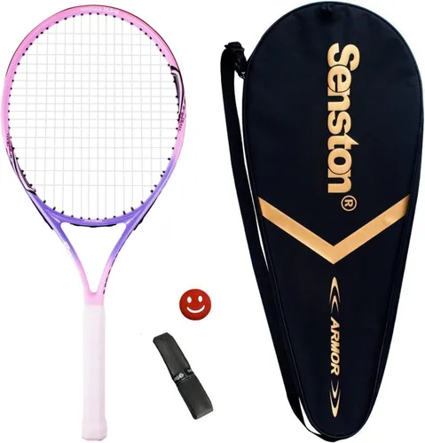 Vista 6 de Senston Raquetas de tenis para niños de 25" con 3 pelotas de tenis rosa
