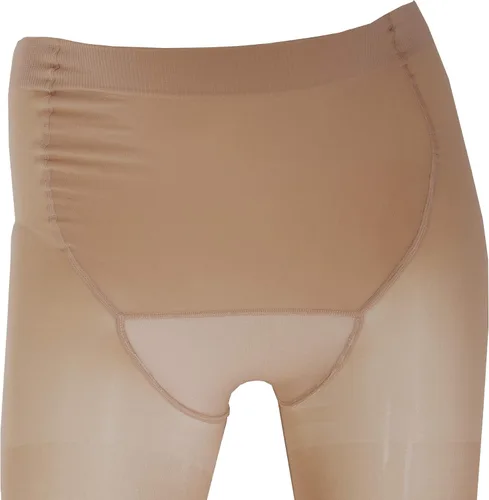 Vista 7 de Truform Sheer Pantyhose de maternidad, compresión de 15-20 mmHg, soporte de abdomen, 20 denier, beige, M