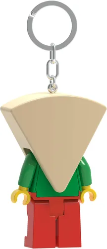 Vista 8 de LEGO KE176H - Llavero de luz para disfraz de pizza (KE176H) grande, 3 pulgadas de alto Colgante de bolsa con luz LED