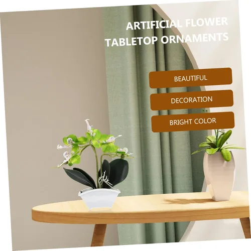 Vista 4 de Flor de seda falsa decorativa de Phalaenopsis para decoración de plantas de mesa, orquídea de seda artificial, mini orquídea para eventos