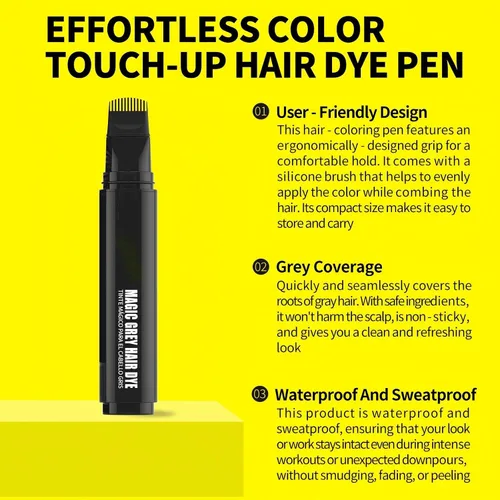 Vista 2 de Gowwim Root Touch Up - Tinte para el cabello, tinte temporal para raíces grises, negro, 0.68 onzas