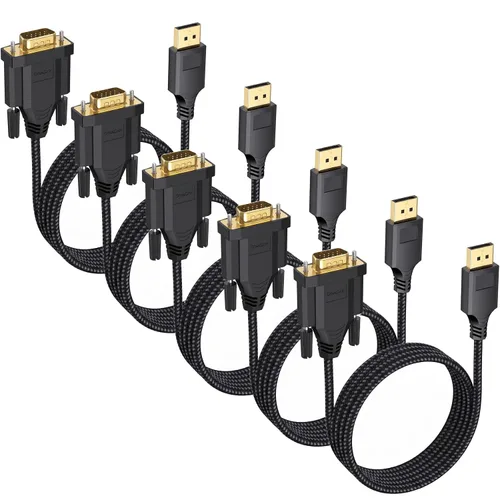 Vista 13 de Cable DisplayPort a VGA, puerto de pantalla DP a VGA 1080P@60Hz, trenzado