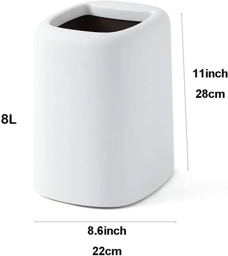 Vista 2 de Botes de basura simples sin tapa, cesta de papel con barril interior extraíble, cesta impermeable
