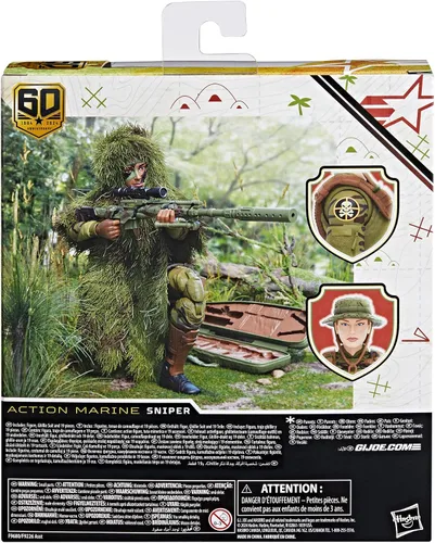 Vista 15 de G.I. Joe Classified Series 60th Anniversary Action Marine - Francotirador, figura de acción coleccionable de 6 pulgadas con traje Ghillie y 19