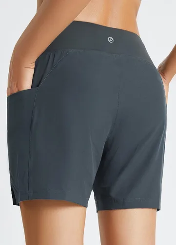 Vista 2 de BALEAF Traje de baño de 5 pulgadas para mujer, de secado rápido, cintura alta, UPF 50+, con forro