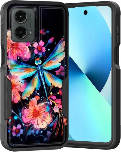 Vista 125 de para Moto G Play 4G 2024, funda de dos capas híbrida resistente y a prueba de golpes, PC duro + silicona suave protectora para Motorola Moto G Play