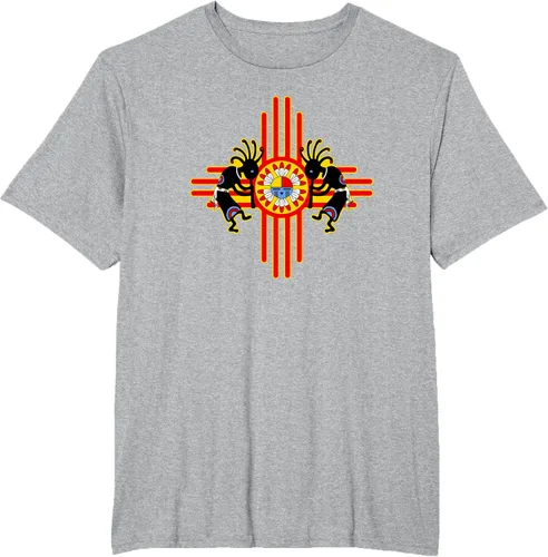 Vista 71 de Native American Kokopelli Kachina Zia Symbol 2 - Camiseta divertida para fanáticos, Negro