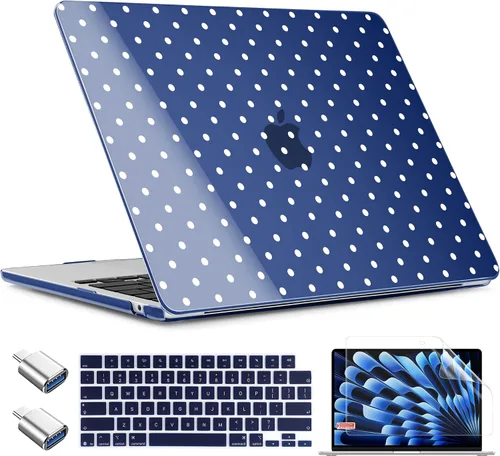 Vista 13 de TWOLSKOO Funda para MacBook Air de 15 pulgadas 2026 2025 2024 2023 lanzamiento M5 A3448 M4 A3241 M3 A3114 M2 A2941, carcasa rígida de plástico