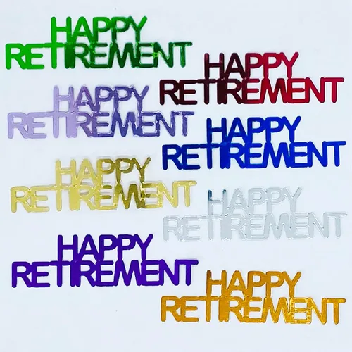 Vista 4 de Confeti Word Happy Retirement Multicolores - Media libra (8 oz) #7886 Q08
