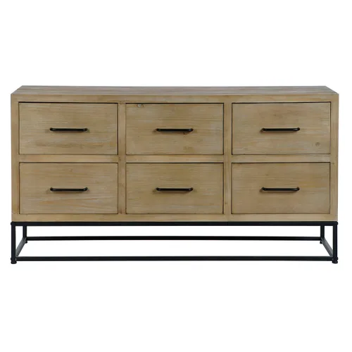 Vista 7 de Aparador DKD Home Decor Negro Natural Metal Madera MDF 120 x 40 x 64 cm