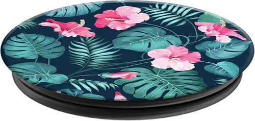 Vista 4 de PopSockets: Agarre plegable y soporte para teléfonos y tabletas - Hibiscus