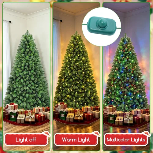Vista 4 de Árbol de Navidad preiluminado de 7 pies con control remoto e