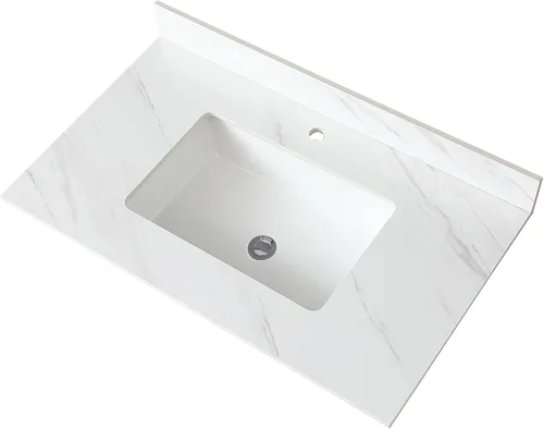 Vista 12 de Salpicaduras laterales para fregadero de baño de 22 x 4 pulgadas, tamaño universal para lavabo de baño, salpicaduras laterales de piedra