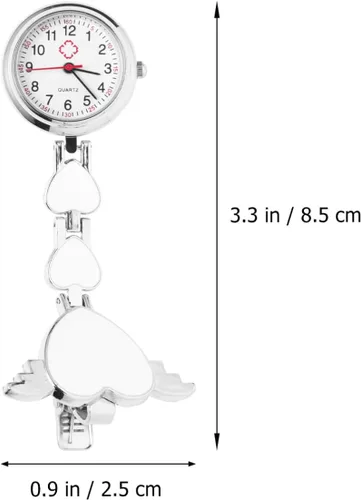 Vista 4 de Reloj colgante de enfermera, reloj colgante creativo de moda, diseño de corazón, decoración de cuarzo, reloj de bolsillo