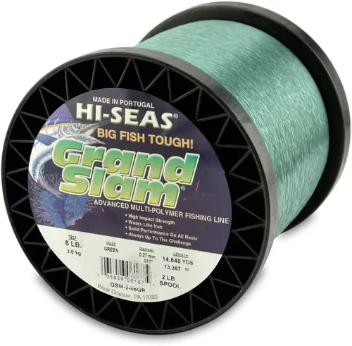 Vista 35 de HI-SEAS Grand Slam - Sedal de pesca de monofilamento, fuerte y resistente a la abrasión, en agua dulce y salada transparente, rosa, verde, azul