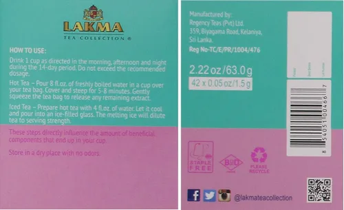Vista 4 de HYLEYS Lakma Kit de limpieza de 14 días de té verde - 42 bolsas de té