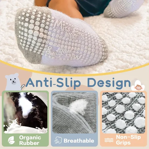 Vista 5 de Baby Socks With Non Slip Grips Toddler Socks Infant Socks For 0-66-1212-36 months Baby Boy Girl by Miss Fong Wear