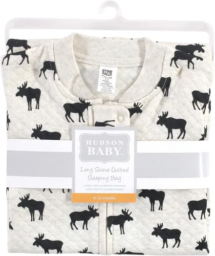 Vista 2 de Hudson Baby Saco de dormir unisex para bebé acolchado premium de manga larga y manta vestible Alce grande