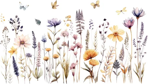 Vista 7 de Calcomanías de pared de rosas vívidas, calcomanías de pared florales de vid colgantes, calcomanías de mariposa, papel tapiz para despegar y pegar