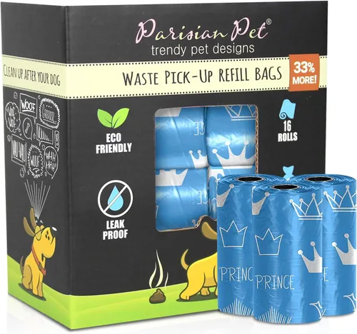 Vista 23 de Parisian Pet Bolsas ecológicas para excrementos de perro, 8 rollos, 20 bolsas por rollo, sin perfume, a prueba de fugas, perfectas para limpiar Casa