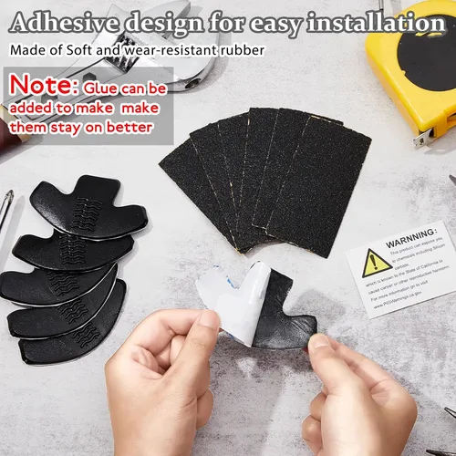 Vista 2 de Jadive 6 protectores de puntera para botas, protector de aplicación simple, cubiertas de dedos para botas de trabajo, accesorios de cuidado