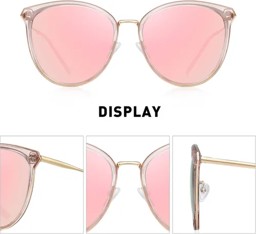 Vista 3 de Gafas de sol polarizadas vintage con ojo de gato para mujer, gafas de sol clásicas de gran