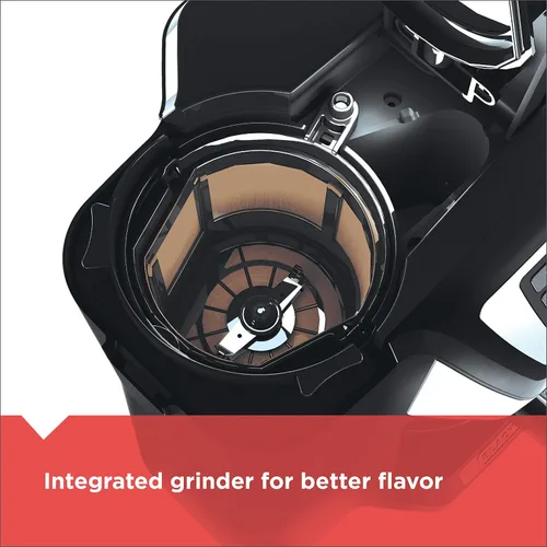 Vista 10 de Black and Decker BLACK+DECKER - Cafetera de 12 tazas para moler y preparar café, color negro, CM5000B