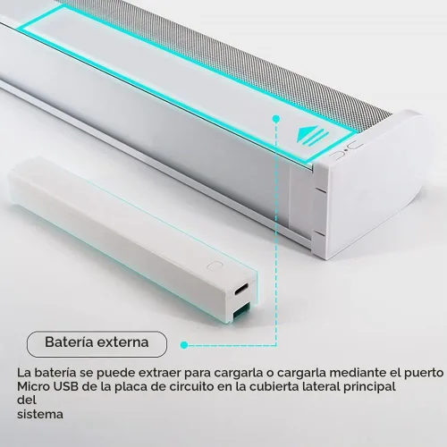 Vista 3 de Persiana enrollable motorizada con control remoto, 100% opacidad, persiana inteligente para Windows, compatible con Alexa y Google Home, batería