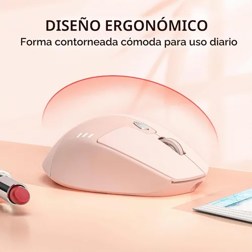Vista 6 de TENMOS Ratón Bluetooth M7, USB C recargable silencioso inalámbrico