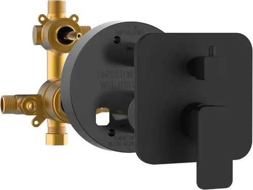 Vista 11 de PULSE ShowerSpas 3007-RIVD-BN - Válvula de equilibrio de presión Tru-Temp bidireccional de 1/2 pulgada con kit de molduras cuadradas de níquel