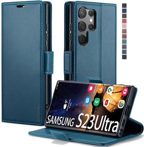 Vista 37 de japezop Compatible con Samsung Galaxy S23 5G - Funda tipo cartera con bloqueo RFID, tarjetero y función atril magnético, funda de piel con tapa