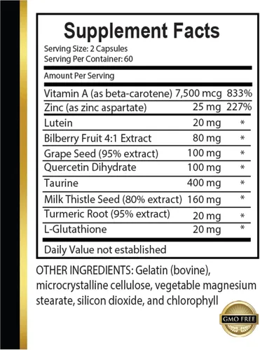 Vista 5 de Fórmula avanzada de apoyo para los ojos y la visión con extractos de hierbas de luteína zeaxantina y antioxidantes para apoyar el equilibrio visual