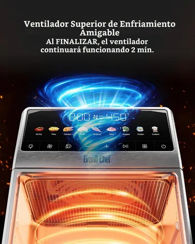 Vista 7 de Freidora de aire, 6 Qt, freidora de aire de acero inoxidable, carcasa de acero inoxidable y recipiente interior de metal completo, libre de PTFE