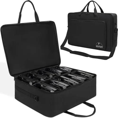 Vista 10 de IBVIVIC Bolsa para Focos de 4 Par 5/16' Pañalera Acolchada para Iluminación de Escenario con Separadores, Asa, Correas, Negra