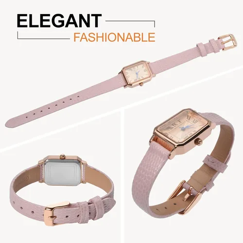 Vista 8 de ANNEFIT Correa de reloj de cuero para mujer, 0.394 in, 0.472 in, 0.512 in, 0.551 in, 0.591 in, 0.630 in, 0.709 in, 0.787 in, correa de repuesto