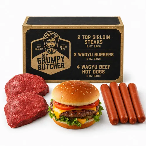 Vista 11 de Cesta de regalo Gourmet Butcher 6 cortes de carne de primera calidad – 4 solomillo superior y 2 filete miñón grande alimentado con pasto – Caja